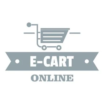 E cart logo, simple gray style 스톡 일러스트