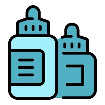 E cig bottle pack icon vector flat Stock Illustration