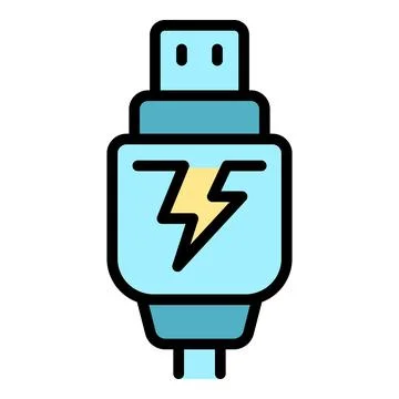 E cig cable icon vector flat Stock Illustration