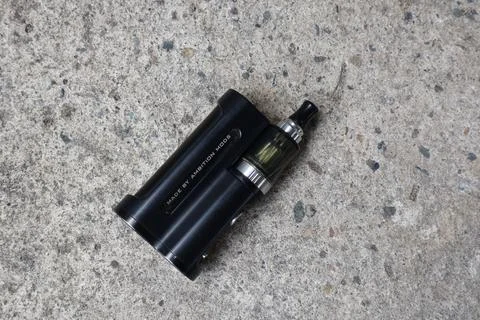 E cigarette  Mod, Pod System, vapor of electronic cigarette Stock Photos