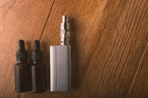 E cigarette or electronic cigarette for vaping mods. Stock Photos