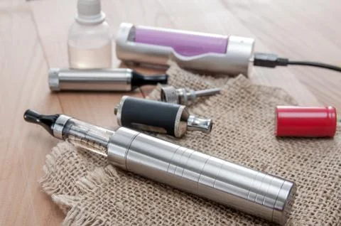 E-cigarette on table Stock Photos