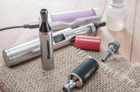 E-cigarette on table Stock Photos
