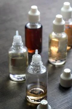 E cigarettes Liquid Bottle Stock Photos