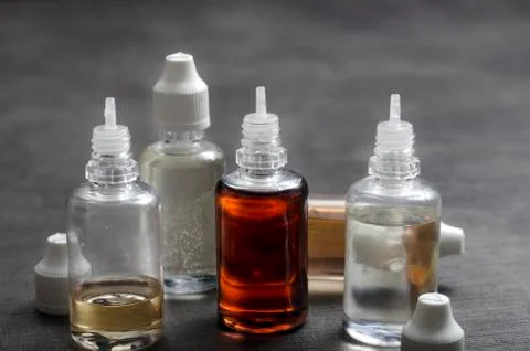 E cigarettes Liquid Bottle Stock Photos