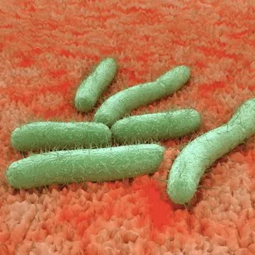 E. Coli Bacteria On Tissue Illustrazione stock