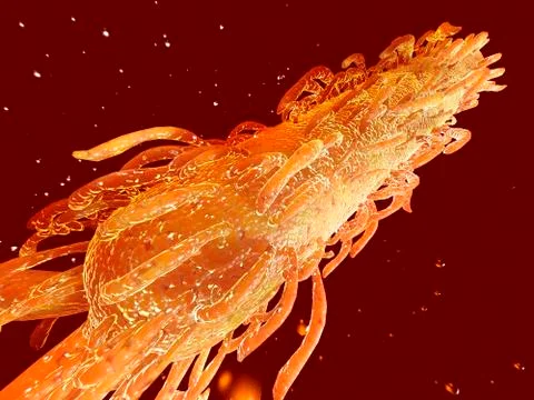 E coli bacterium, computer artwork Stock Illustration