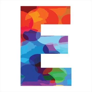 E colorful initial logo for enjoy, modern, funny, and stylish company field Illustrazione stock