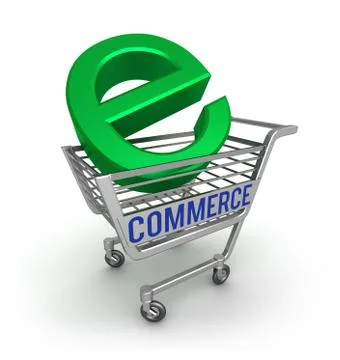 E-commerce 3D icon , isolated on white Stock Illustration