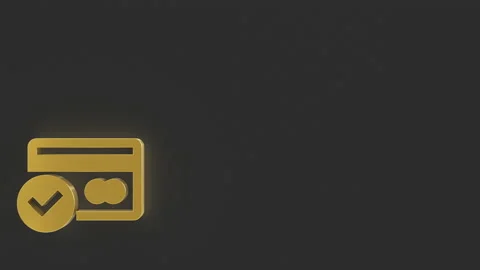 E-commerce advertising with grey copy space and gold moving e-business icons Video stock 158074313