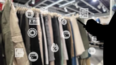E-commerce AI data analyze, online shopping, marketing commerce sale, website Stock Footage 310800906