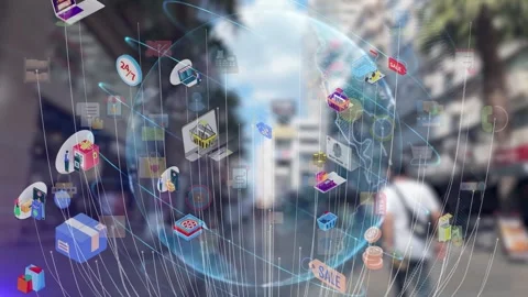 E-commerce AI data analyze, online shopping, marketing commerce sale, website Stock Footage 310800972