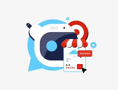 E-commerce AI personalization - vector illustration of personalized product Illustrazione stock