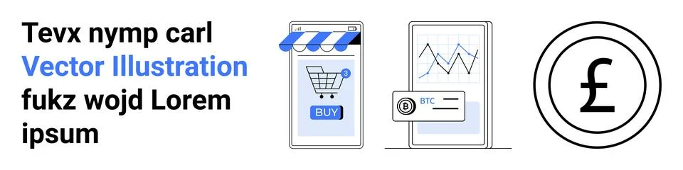 E-Commerce and Financial Analytics Product Purchase Growth Diagram Vector Stock Illustration