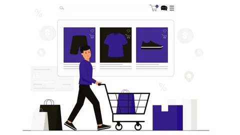 E-commerce and Online Retail Experience Illustration Stockbeeldmateriaal 333693036