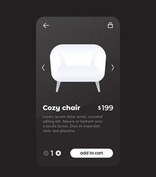 E-commerce and shopping app, buy furniture online Ilustración de archivo