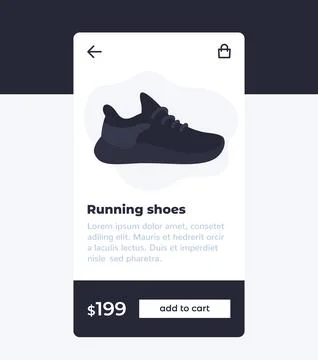 E-commerce and shopping mobile app, buy shoes Stock Illustration