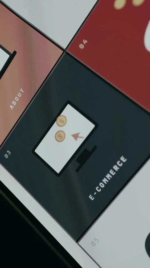 E-commerce animation showing computer monitor and floating dollar coins Stock Footage 334549006