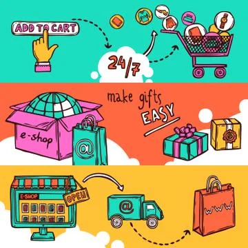 E-commerce Banner Set Stock Illustration