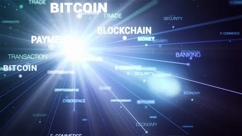 E-Commerce Blockchain Words Fast Loop Connection Stock-Footage 122614180