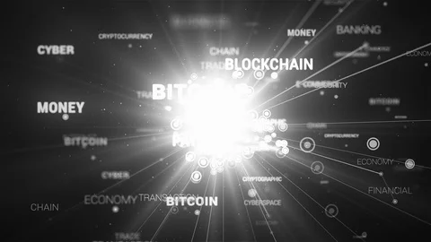 E-Commerce Blockchain Words Loop Connection Video stock 122382235