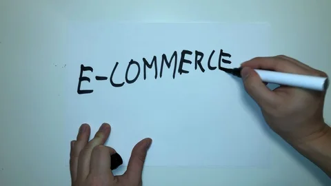 E-commerce Business Terms Words Written on Paper 4K Presentation Stock Footage 115513449