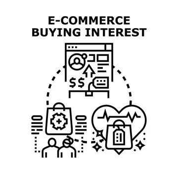 E commerce buying interest concept developing online retail Stock Illustration