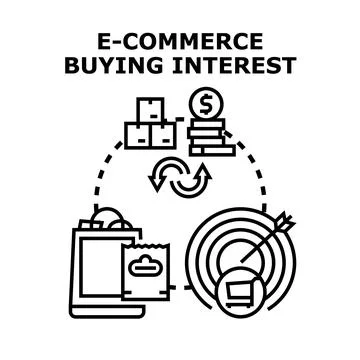 E commerce buying interest concept vector illustration Stock Illustration