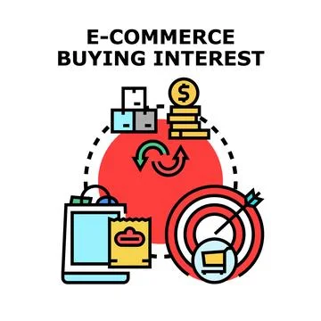 E commerce buying interest concept vector illustration Stock Illustration