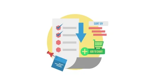E-commerce Checklist and Shopping Cart for Online Ordering. Video stock 318345749