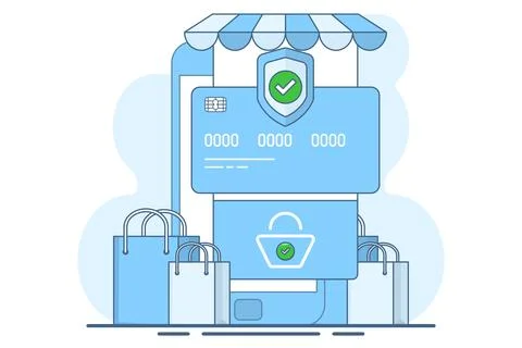 E-commerce checkout page concept with payment method in shopping cart Stock Illustration