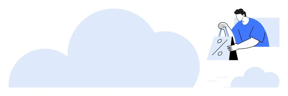 E-commerce, cloud storage, discounts, internet shopping, digital sales, purch 스톡 일러스트