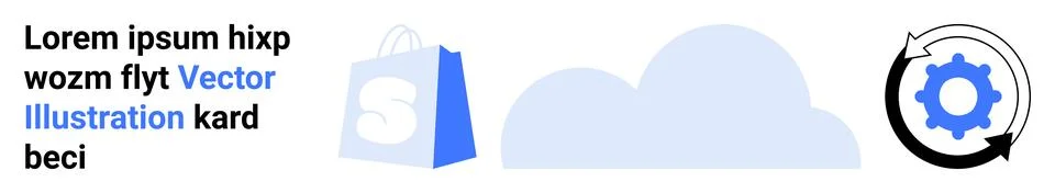 E-commerce Cloud Storage System Vector Stockillustratie