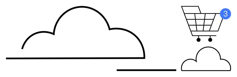 E-commerce, cloud storage, technology, data synchronization, online shopping, 스톡 일러스트
