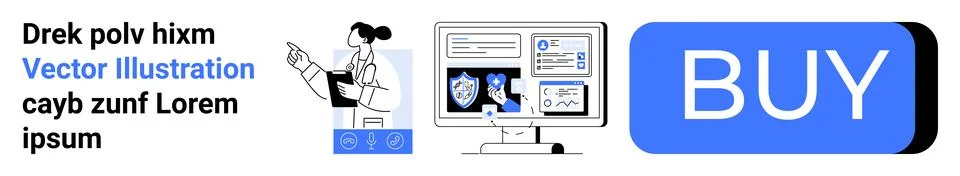 E-commerce, cybersecurity, online transactions, digital interfaces, online se Stock Illustration
