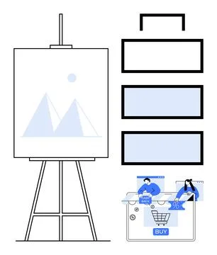 E-commerce Dashboard with Creative Design and Data Visualization Elements Illustrazione stock