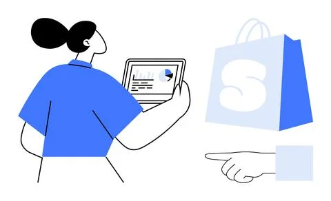 E-commerce Data Analysis and Online Shopping Concepts Ilustración de archivo