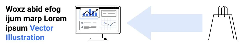 E-commerce, data analysis, online shopping, digital marketing, retail trends, Stock Illustration