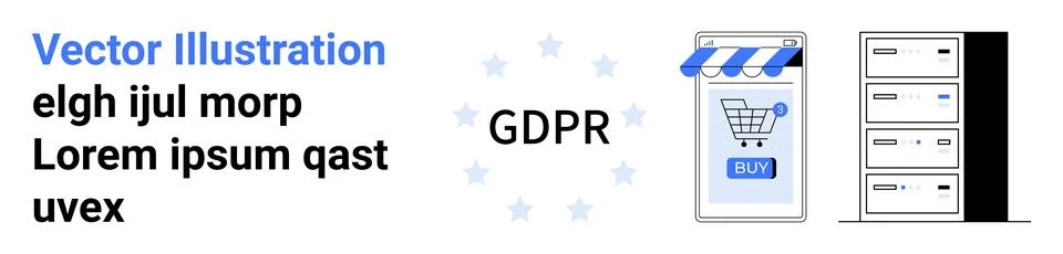 E-commerce Data Protection and Privacy Compliance with GDPR イラスト素材