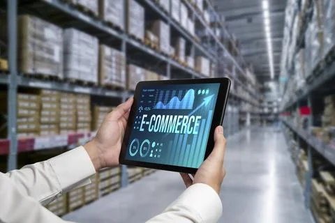 E-commerce data software provide modish dashboard for sale analysis Foto stock