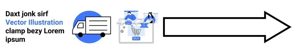 E-commerce Delivery Process with Customer Interaction and Fast Shipping Icon Stock Illustration