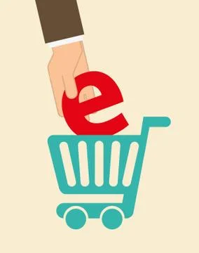 E-commerce design over pink background vector illustration Stock Illustration