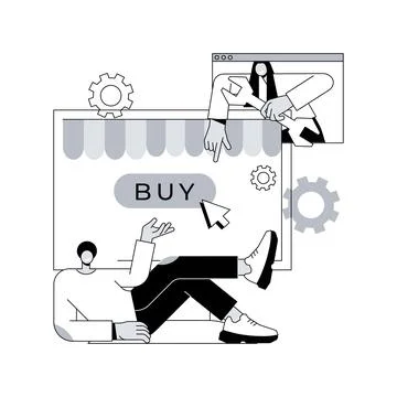E-commerce development abstract concept vector illustration. Stock Illustration
