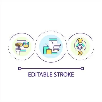 E commerce development loop concept icon Stock Illustration