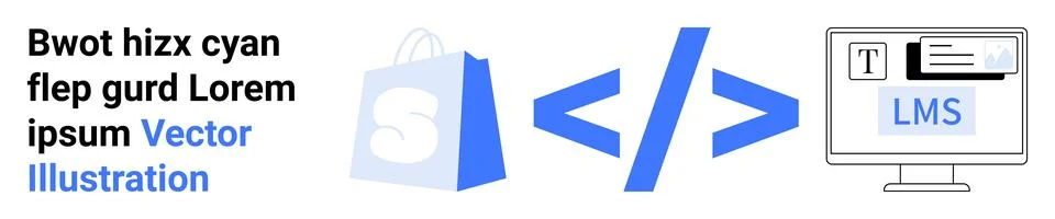 E-commerce Development Tools and Learning Management System Concept イラスト素材