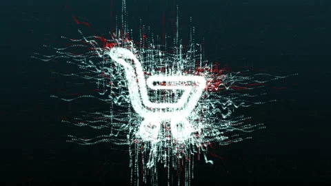 E-Commerce in the digital space. Shopping cart of an online store. Vídeos de archivo 131921986
