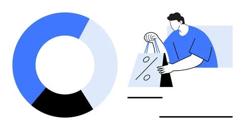 E-commerce, discounts, shopping behavior, data analysis, marketing visuals, c イラスト素材