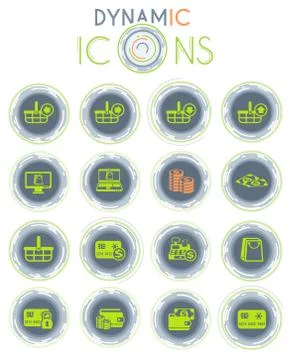 E-commerce dynamic icons Stock Illustration