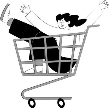 E-commerce Empty Cart Illustration Shopping Bag No Items Stock Illustration
