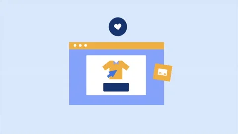 E-Commerce Explainer Shopping with Website Products Stock Footage 219557049